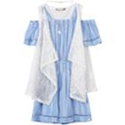 Girls 7-16 Speechless Off Shoulder Romper, Vest & Necklace Set, Size: Xl, Lt Green