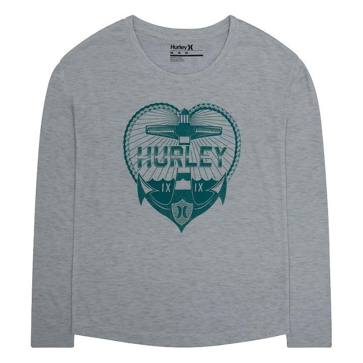 Girls 7-16 Hurley Long-sleeve Anchor Graphic Tee, Girl's, Size: Large, Brown Oth