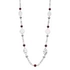 Bead & Hammered Disc Long Necklace, Women's, Red