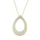 18k Gold Over Silver Teardrop Pendant Necklace, Women's, Size: 18, White