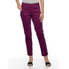Petite Croft & Barrow&reg; Tummy-slimming Straight-leg Corduroy Pants, Women's, Size: 14 T/l, Purple
