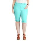 Plus Size Chaps Cuffed Twill Capris, Women's, Size: 16 W, Blue