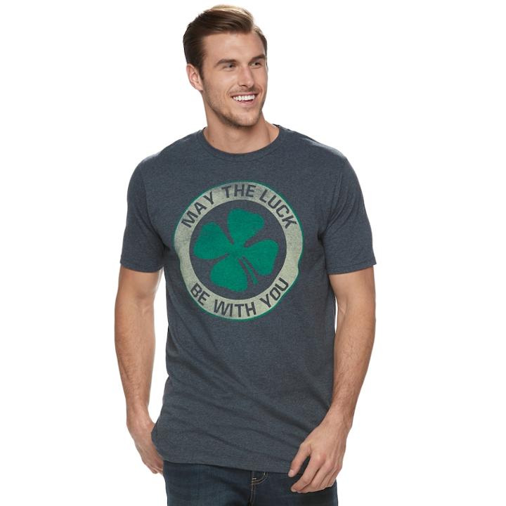 Big & Tall Sonoma Goods For Life&trade; May The Luck Be With You Shamrock Tee, Men's, Size: 3xb, Blue (navy)