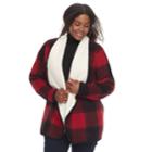 Plus Size Sonoma Goods For Life&trade; Sherpa Cardigan, Women's, Size: 2xl, Red