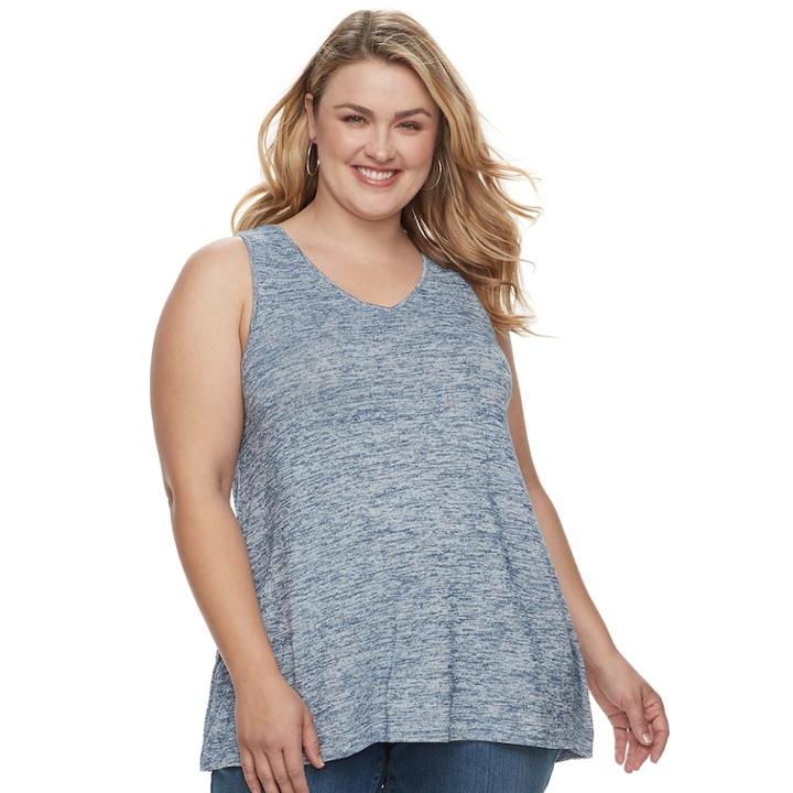 Plus Size Sonoma Goods For Life&trade; V-neck Tank, Women's, Size: 3xl, Dark Blue
