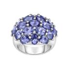 Sterling Silver Tanzanite Cluster Ring, Women's, Size: 9, Blue