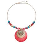 Beaded Composite Shell Medallion Collar Necklace, Women's, Multicolor