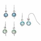Simulated Crystal Circle Nickel Free Drop Earring Set, Women's, Multicolor