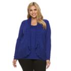 Plus Size Napa Valley Lurex Mock-layer Sweater, Women's, Size: 2xl, Blue Other