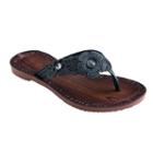 Girls 4-16 Faux Wood Etched Flip Flops, Girl's, Size: 12/13, Black