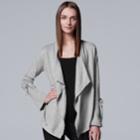 Women's Simply Vera Vera Wang Tie-accent Flyaway Cardigan, Size: Xs, Light Grey