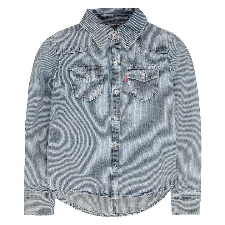 Girls 4-6x Levi's Acid Washed Western Denim Top, Girl's, Size: 6, Blue Other