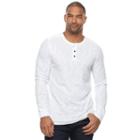 Big & Tall Apt. 9&reg; Premier Flex Slubbed Henley, Men's, Size: L Tall, White