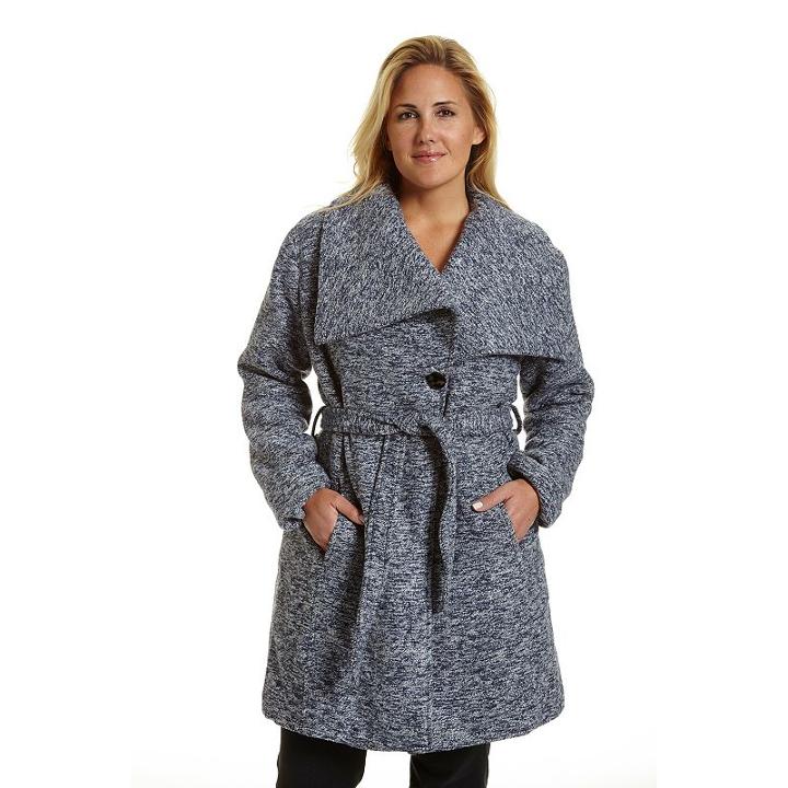 Plus Size Excelled Belted Boucle Jacket, Women's, Size: 3xl, Multicolor