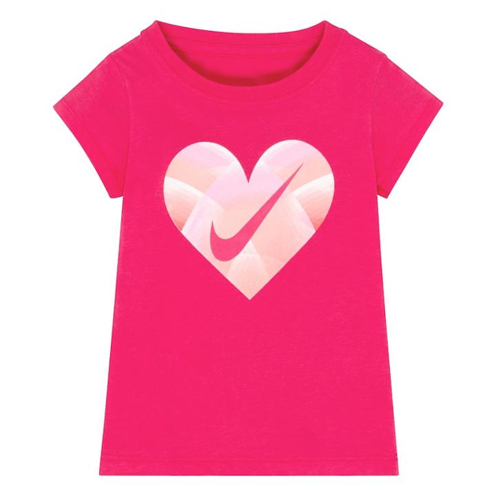 Toddler Girl Nike Gradient Heart Graphic Tee, Size: 3t, Dark Pink