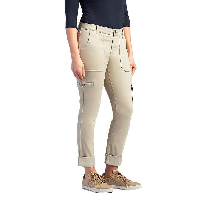 Women's Lee Brinley Modern Fit Cargo Pants, Size: 4 - Regular, Light Grey