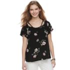 Juniors' So&reg; Cold-clavicle Tee, Teens, Size: Xs, Black