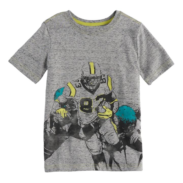 Boys 4-7x Sonoma Goods For Life&trade; Football Heathered Graphic Tee, Size: 7, Grey