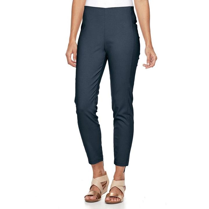 Women's Croft & Barrow&reg; Slim Ankle Pants, Size: 18, Blue (navy)