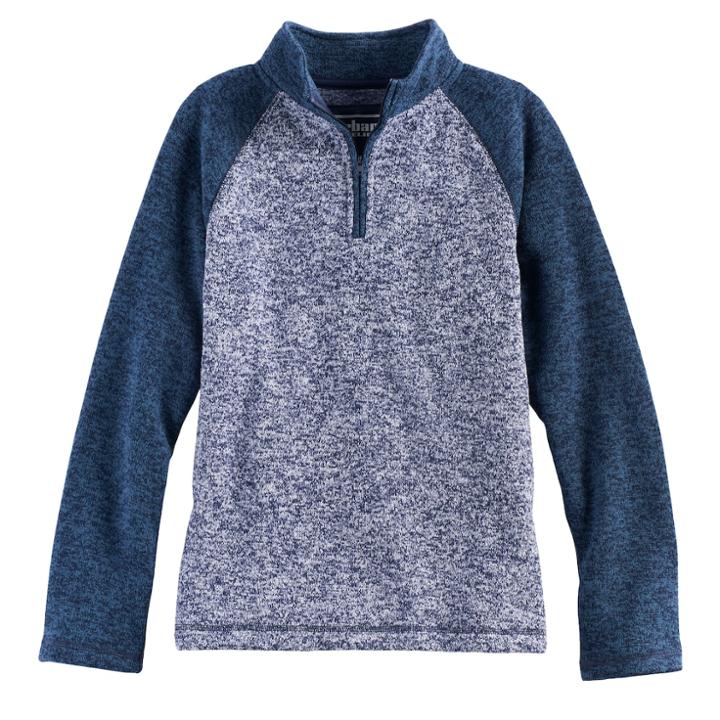Boys' 8-20 Urban Pipeline&reg; Marled Raglan Sweater Fleece Quarter-zip Pullover, Size: Small, Blue