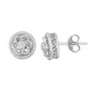Simply Vera Vera Wang Diamond Accent Sterling Silver Flower Swirl Stud Earrings, Women's, White