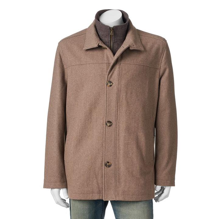 Big & Tall Towne Wool-blend Car Coat, Men's, Size: L Tall, Beige Oth