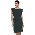 Women's Elle&trade; Crepe Flutter Shift Dress, Size: Xs, Black