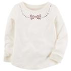 Girls 4-8 Carter's Bow Long-sleeved Top, Size: 6, White
