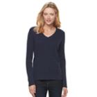 Women's Croft & Barrow&reg; Cable-knit Sweater, Size: Large, Dark Blue