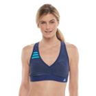 Women's Adidas Light As Heather Surplice Bikini Top, Size: Medium, Blue (navy)