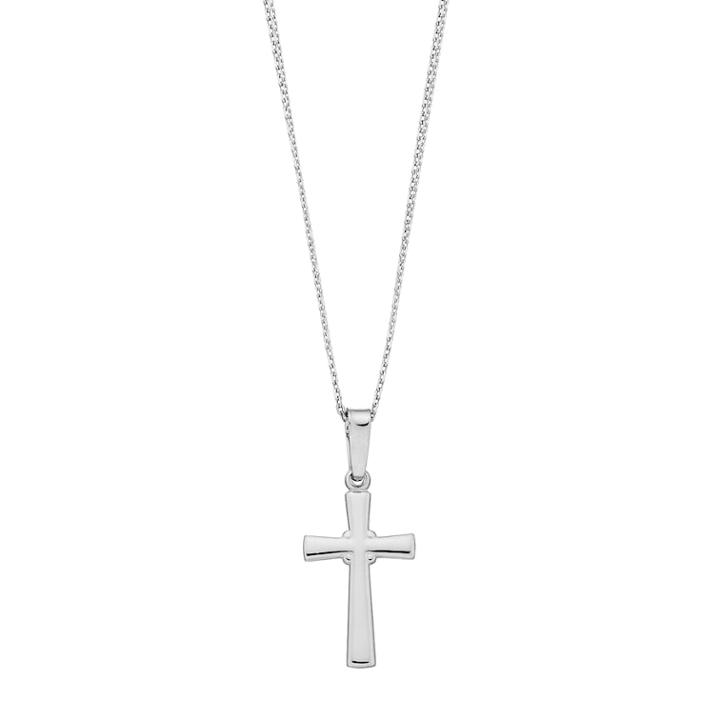 Sterling Silver Cross Pendant Necklace, Women's, Grey