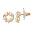 Lc Lauren Conrad Simulated Pearl Wreath Nickel Free Stud Earrings, Women's, White Oth