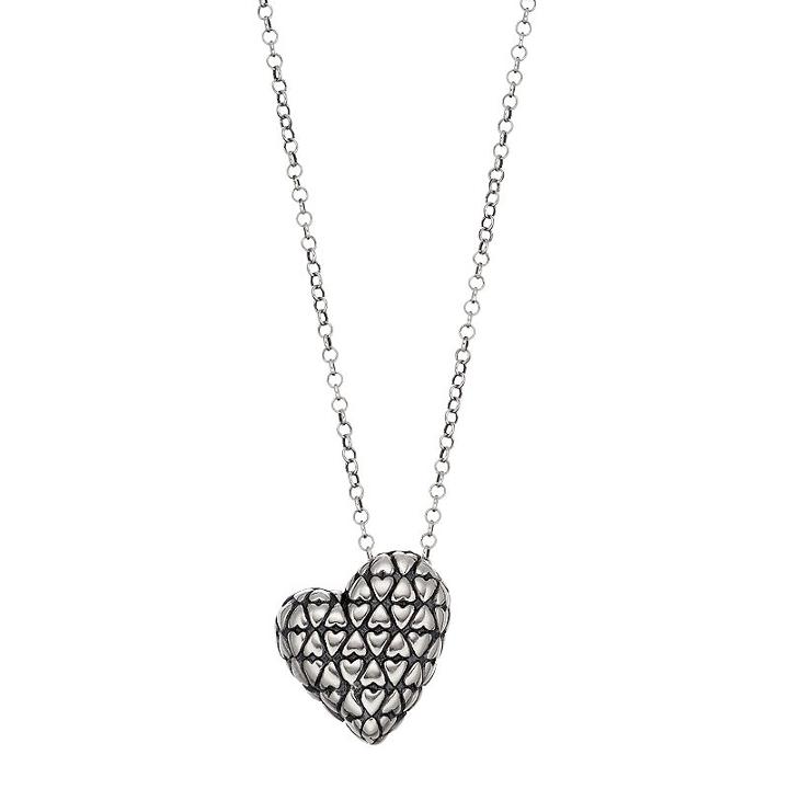 Adora Sterling Silver Textured Heart Pendant, Women's, Size: 18