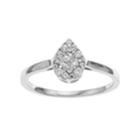 10k White Gold 1/4 Carat T.w. Diamond Teardrop Cluster Ring, Women's, Size: 7