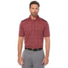 Men's Grand Slam Regular-fit Motionflow 360 Striped Jacquard Performance Golf Polo, Size: Large, Red Other