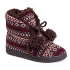 Women's Muk Luks Lulu Knit Bootie Slippers, Size: Large, Med Red