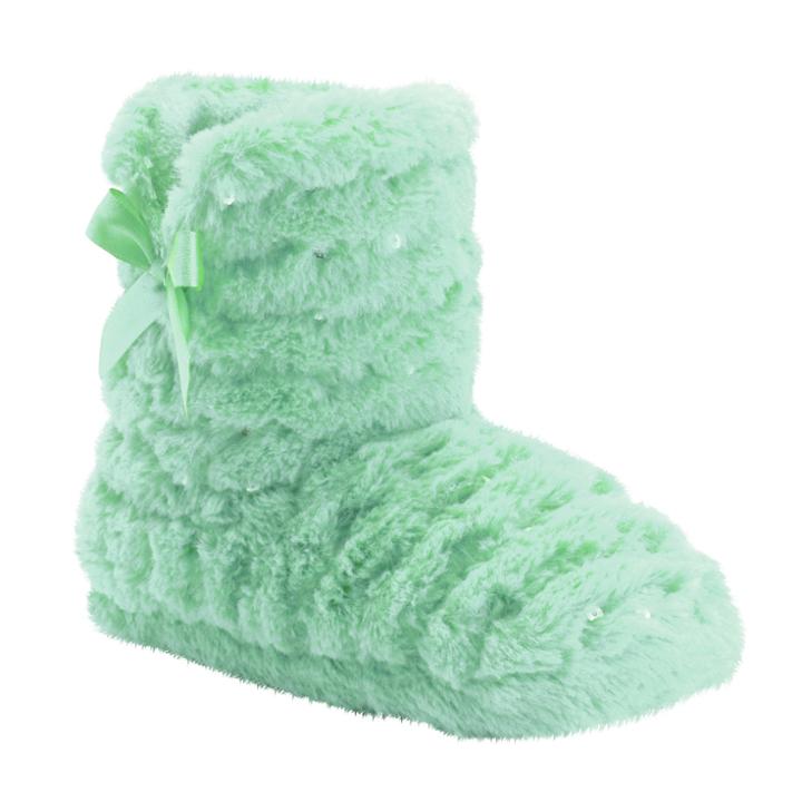 Girls 4-16 Capelli Sequin Faux-fur Boot Slippers, Size: 12/13, Lt Green