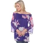 Women's White Mark Floral Off-the-shoulder Tunic, Size: Medium, Purple