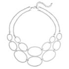 Oval Link Multistrand Necklace, Women's, Silver