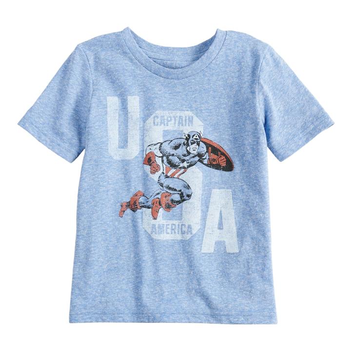Toddler Boy Jumping Beans&reg; Marvel Captain America Usa Graphic Tee, Size: 5t, Med Blue