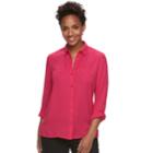 Women's Apt. 9&reg; Convertible Button Tab Blouse, Size: Medium, Dark Pink