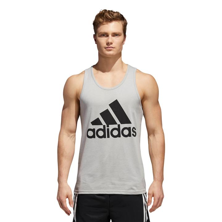 Men's Adidas Solid Heather Tee, Size: Large, Med Grey