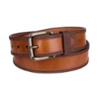 Men's Columbia Overlay-edge Leather Belt, Size: Small, Dark Beige