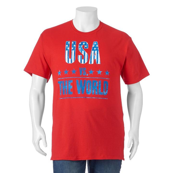 Big & Tall Usa Vs. The World Tee, Men's, Size: 3xl Tall, Red