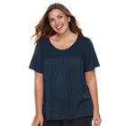 Plus Size Croft & Barrow&reg; Crochet Top, Women's, Size: 3xl, Blue