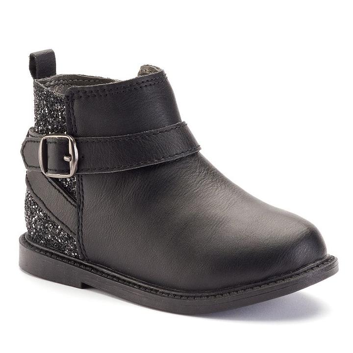 Carter's&reg; Toddler Girls' Glittery Ankle Boots, Girl's, Size: 8 T, Black
