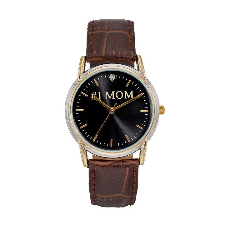 Women's #1 Mom Leather Watch, Brown