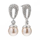 Silver Tone Simulated Pearl And Simulated Crystal Drop Earrings, Women's, Multicolor
