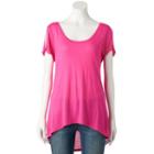 Women's Jennifer Lopez Glitter Cold-shoulder Tee, Size: Small, Brt Pink