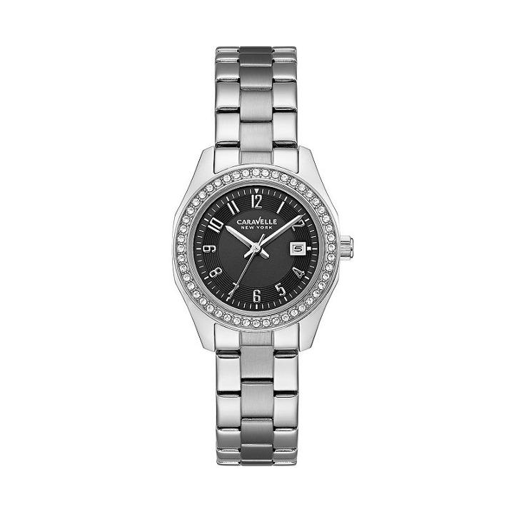 Caravelle New York By Bulova Women's Crystal Stainless Steel Watch - 43m113, Grey